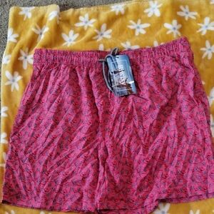 Red Patterned swim trucks